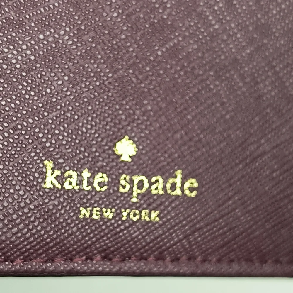 Kate Spade Folding Wallet Zip Snap Eggplant Vintage Y2K